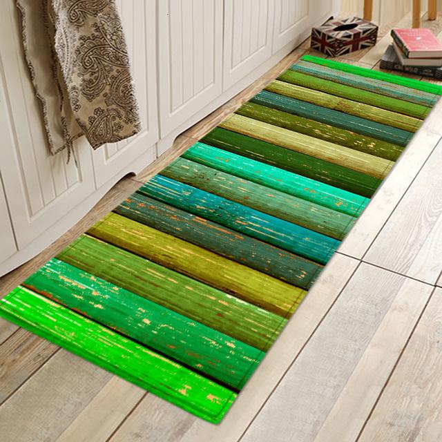 Multi-Coloured Wood Grain Style Floor Runner Rug Mat Ideal for Hallways - Bonnie Lassio