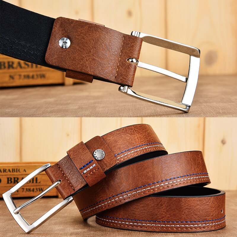 New Fashion Men&#39;s Genuine Leather Belts Designer Leisure Belt for Man Pin Buckle Business Dress Male Dropshipping - Bonnie Lassio