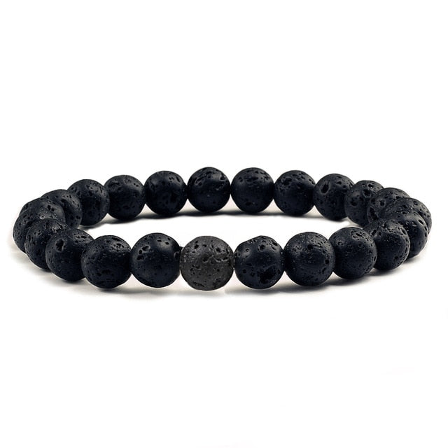 Natural Stone 6/8/10mm Beads Tiger Eye Bracelet Classic Men Women Buddha Black Lava Bracelets Minimalist Yoga Meditation Jewelry - Bonnie Lassio