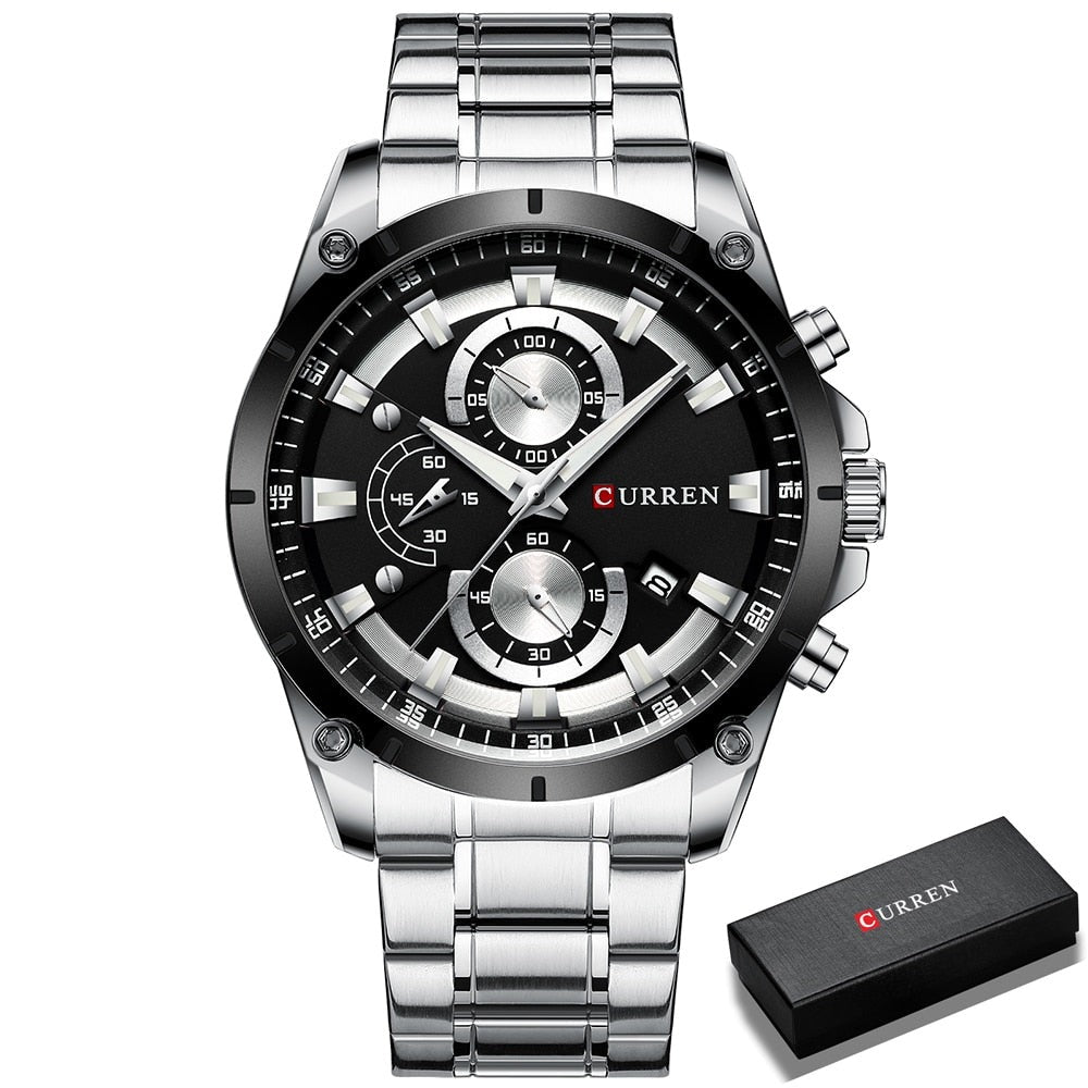 CURREN Mens Watches Fashion Top Brand Luxury Business Automatic Date Watch Men Casual Waterproof Watch Relogio Masculino+Box - Bonnie Lassio
