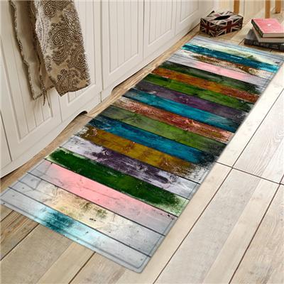 Multi-Coloured Wood Grain Style Floor Runner Rug Mat Ideal for Hallways - Bonnie Lassio