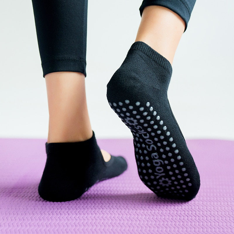Women High Quality Pilates Socks Anti-Slip Breathable Backless Yoga Socks Ankle Ladies Ballet Dance Sports Socks for Fitness Gym - Bonnie Lassio