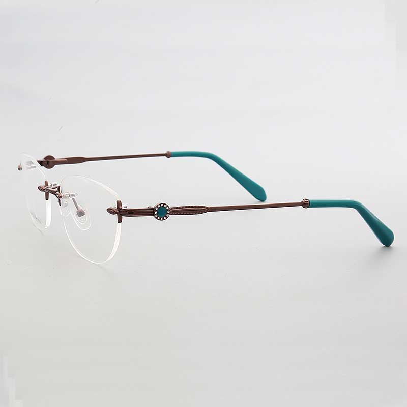 Women Rimless Eyeglass Frames for Women Metal Eyeglasses Frame Female Square Oval Fashion Stainless Steel Rx Eyewear Glasses - Bonnie Lassio