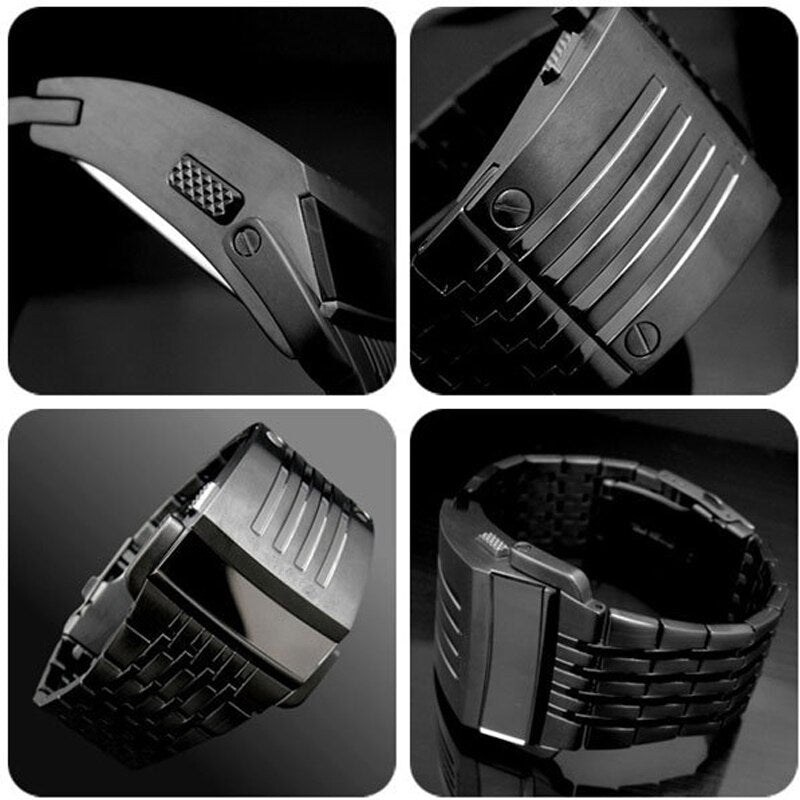 Unique Iron Man Watches Stainless Steel Digital LED Luxury Military Sport Wrist Watch Fashion Top Brand New Male Clock - Bonnie Lassio