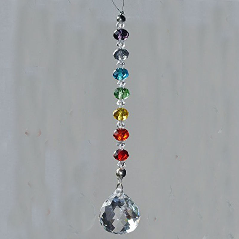 Crystal Prism Ball Chakra Colors Rondelle Beads  Rainbow healing - Bonnie Lassio