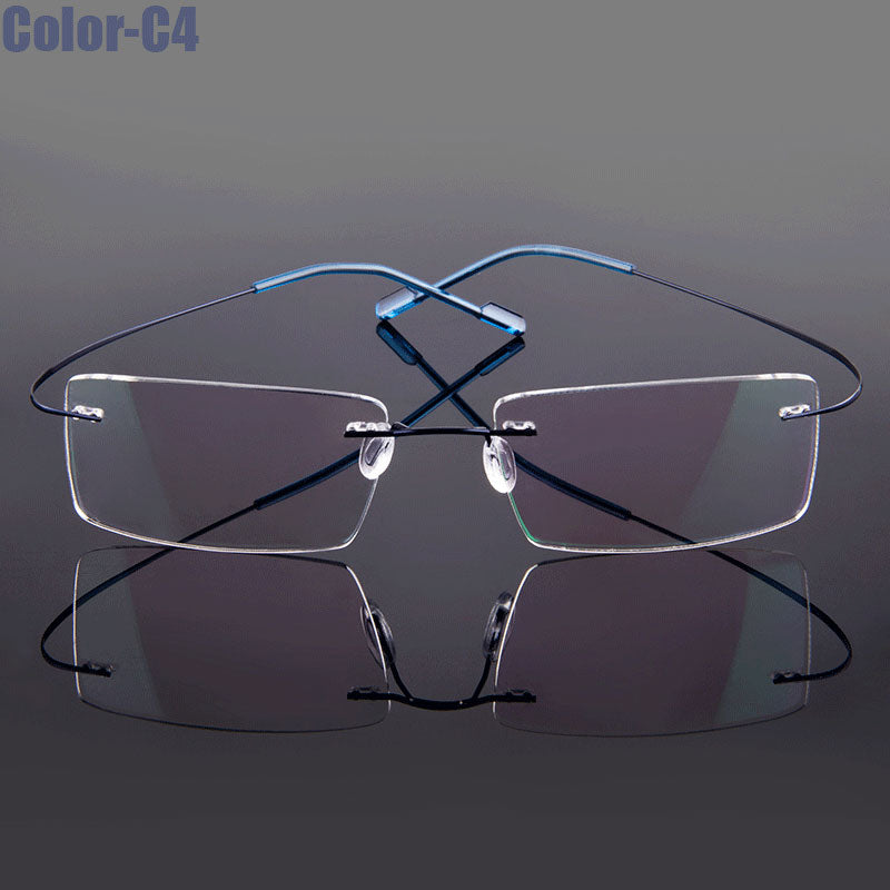Gmei Optical Fashion Rimless Glasses Frame Memory Alloy Eyeglasses Prescription Ultralight Flexible Frames 9 Colors T8089 - Bonnie Lassio