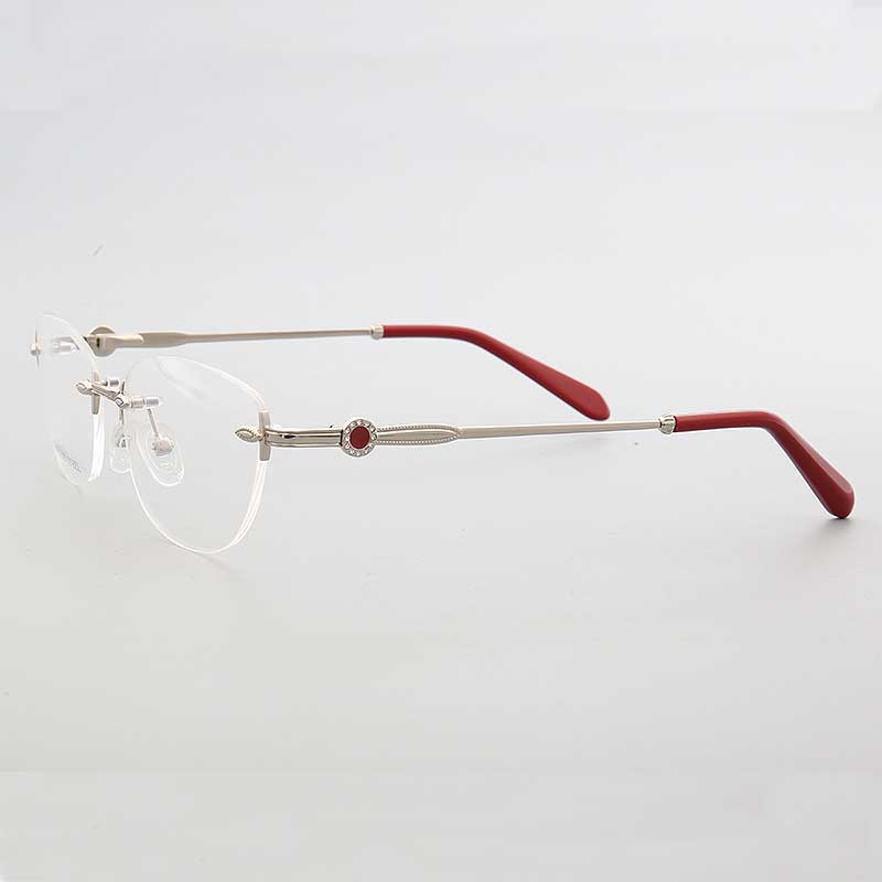 Women Rimless Eyeglass Frames for Women Metal Eyeglasses Frame Female Square Oval Fashion Stainless Steel Rx Eyewear Glasses - Bonnie Lassio