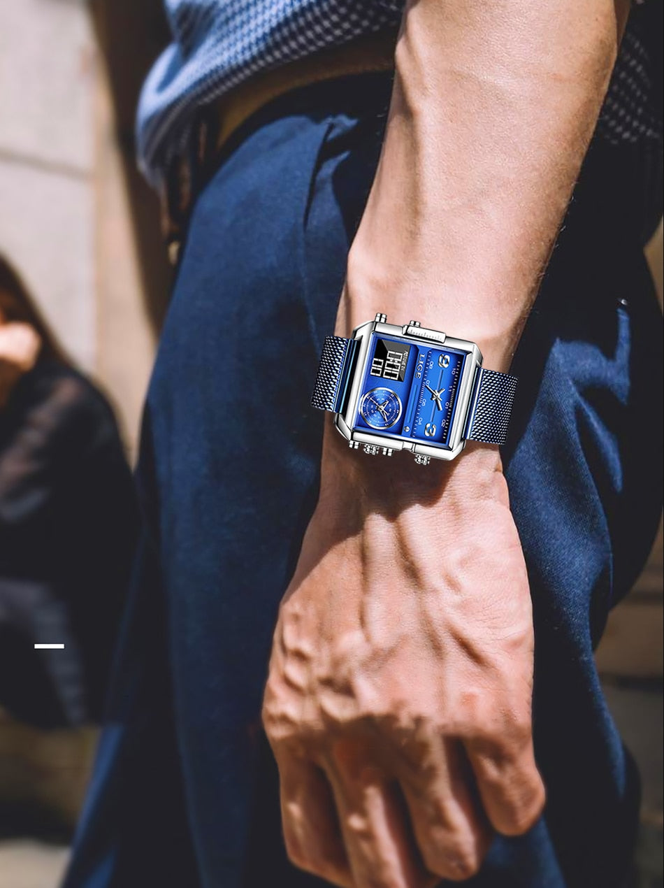 Digital Sports Watches  Quartz Wristwatch Fashion Square Waterproof Electronic Digital Clock - Bonnie Lassio