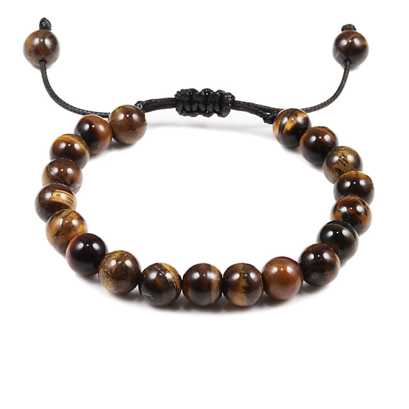 Natural Stone 6/8/10mm Beads Tiger Eye Bracelet Classic Men Women Buddha Black Lava Bracelets Minimalist Yoga Meditation Jewelry - Bonnie Lassio