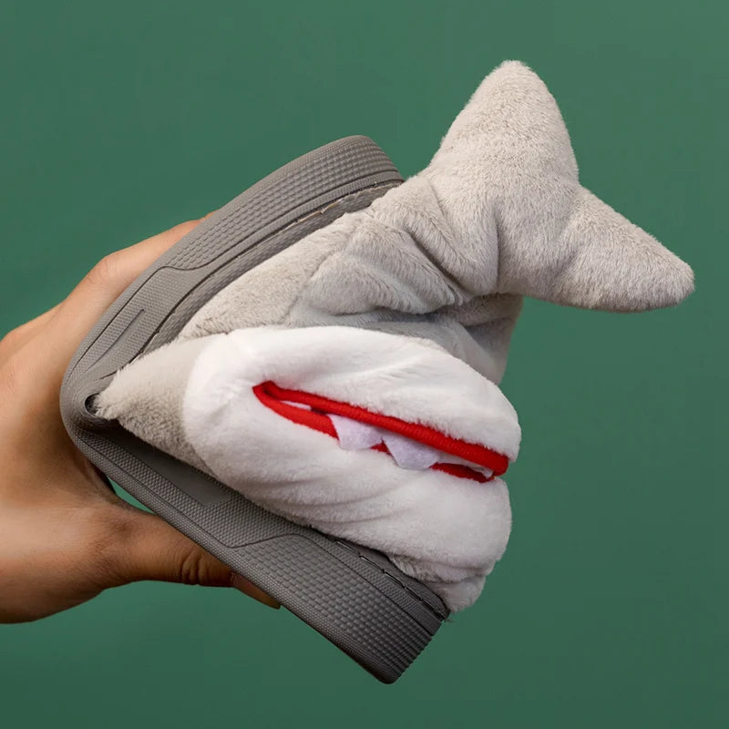 Funny spoof stuffed slipper shark home indoor warm non-slip fashion womens slippers - Bonnie Lassio
