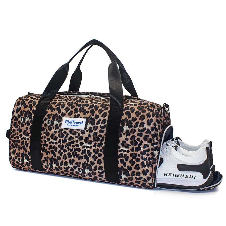 Sports Gym Bag Travel Duffel with Dry Wet Pocket and Shoe Compartment Unisex - Bonnie Lassio