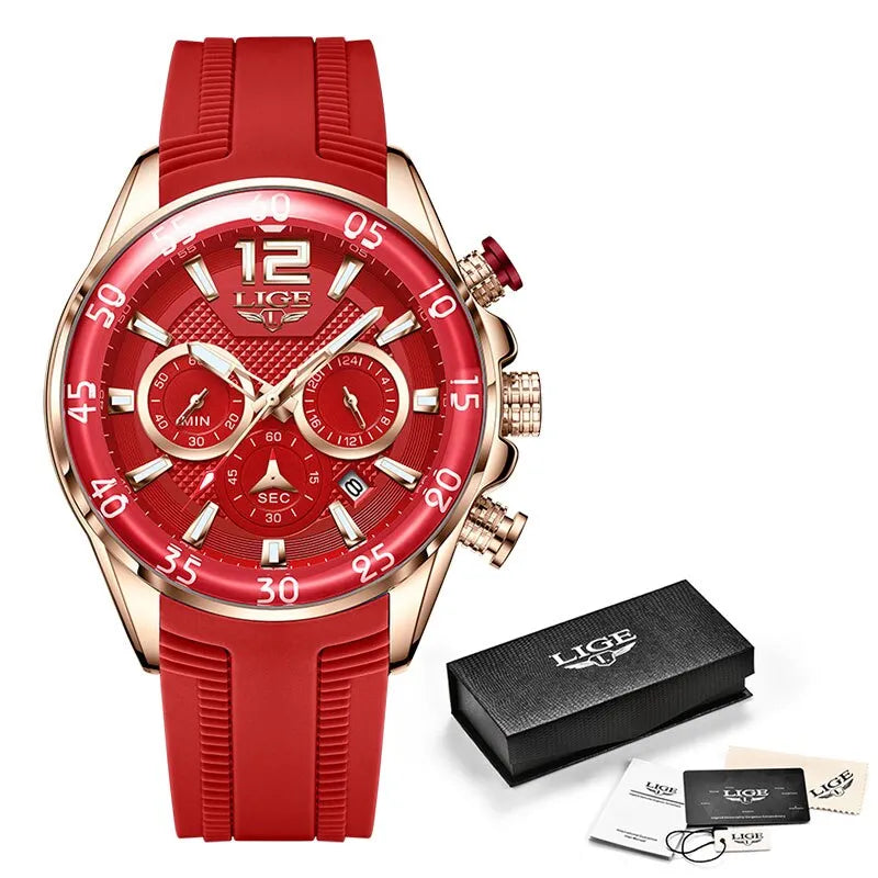 2023 LIGE Fashion Men Watches Sport Quartz Watch Man Brand Luxury Wristwatches Chronograph Waterproof Casual Clock Montre Homme - Bonnie Lassio