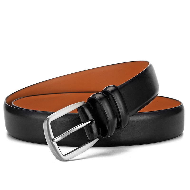 Male Belt Fashion Men&#39;s Luxury Designer Cowskin Belts For Jeans Genuine Leather Strap Pin Buckle Cummerbunds Ceinture Homme - Bonnie Lassio