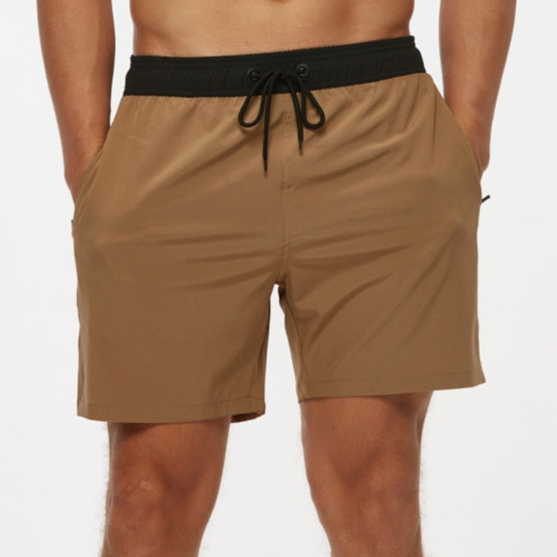 Fashion Beach Shorts Elastic Closure Men's Swim Trunks Quick Dry Beach Shorts With Zipper Pockets - Bonnie Lassio