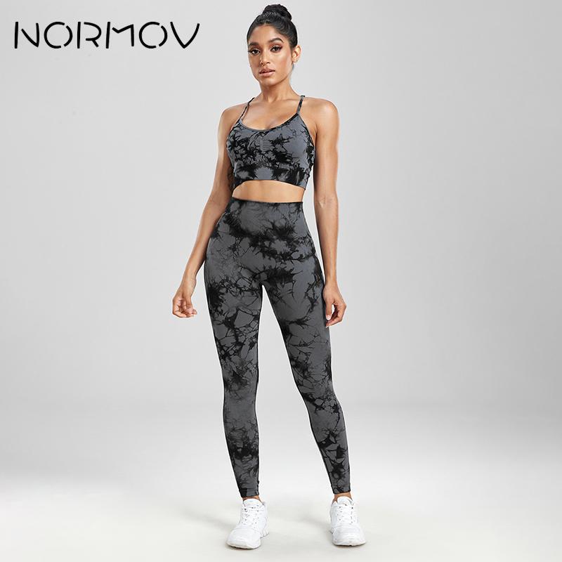 NORMOV Newest Tie Dye Yoga Sets Printing 1/2/3 PCS Gym Set For Women Seamless Leggings Bra Shorts Summer Fitness Outfits - Bonnie Lassio