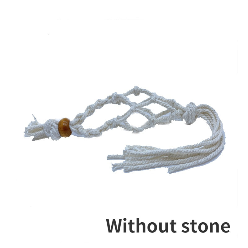 DIY Raw Crystal Keychain Cord Empty Meditation Stone Holder, Fluorite Crystal on the Go, Boho Style Bag Accessory keyring Amulet - Bonnie Lassio