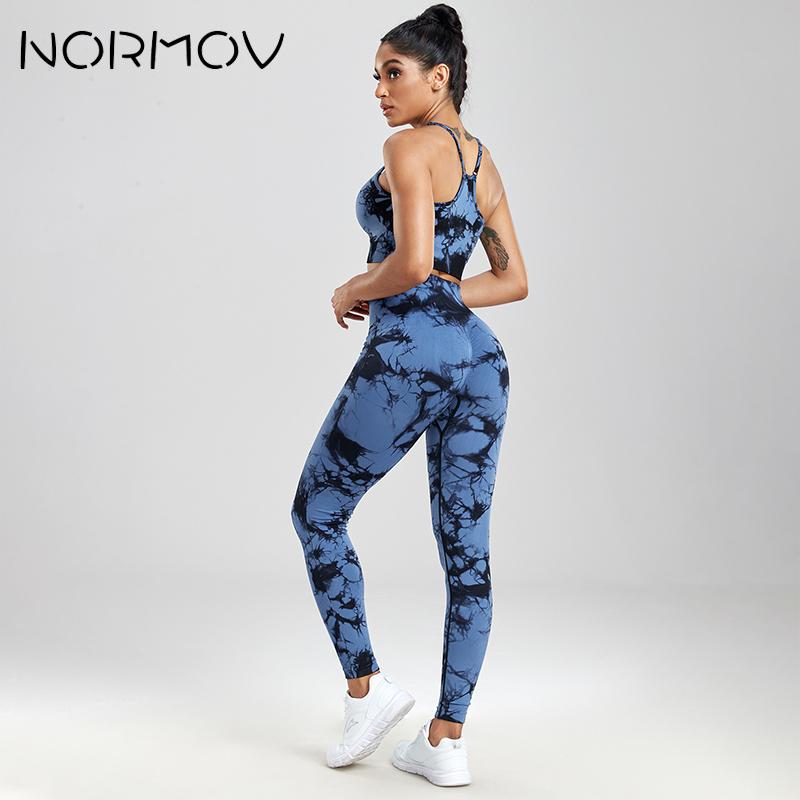 NORMOV Newest Tie Dye Yoga Sets Printing 1/2/3 PCS Gym Set For Women Seamless Leggings Bra Shorts Summer Fitness Outfits - Bonnie Lassio
