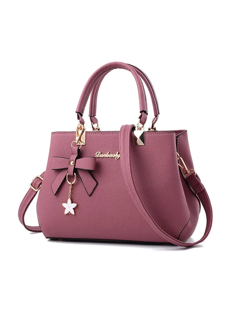 Fashion Solid Color With Bow One Shoulder Bag Black - Bonnie Lassio