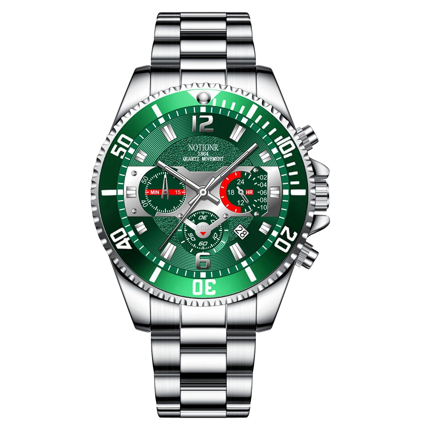 2022 Calendar Men's Watch Six-pin Steel Strap Watch Quartz Watch Watch for Men Luminous Watch Relojes Para Hombre - Bonnie Lassio