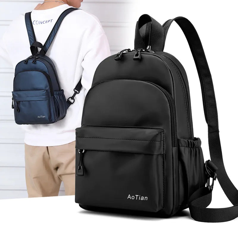 New Designer Fashion Men Backpack Mini Soft Touch Multi-Function Small Backpack Male Shoulder Bag Men Purse travel bags mochilas - Bonnie Lassio
