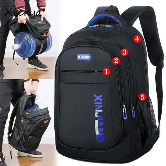 Xierya Casual Men Bag Backpack for Mens Travel Leisure Business Bag Fashion Trend Womens Bags Student Schoolbag Black Backpacks - Bonnie Lassio