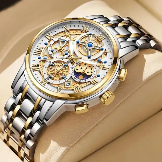 Mens Watch Chronograph Wristwatch Quartz By Lige - Bonnie Lassio