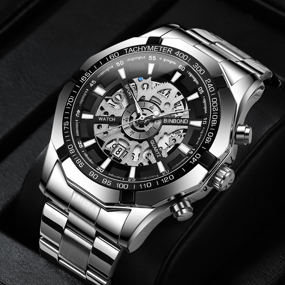 Skeleton Watch For Men Top Brand Luxury Men Watch Fashion Business Sports Hollow Quartz Wristwatches Waterproof Reloj Hombre - Bonnie Lassio