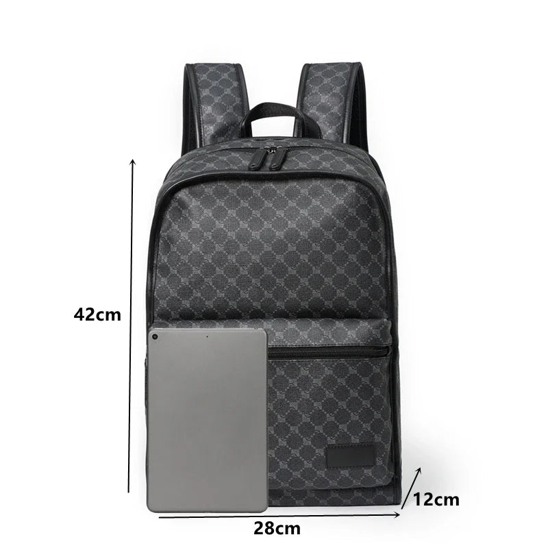 Luxury Floral Print Backpack Men Fashion Design Men's Backpacks Large-capacity Travel Bags PU Leather Backpack Male Schoolbag - Bonnie Lassio