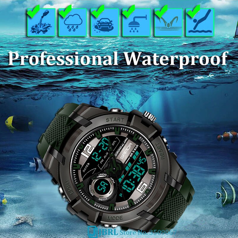 Sanda new male Sports Watch personality cool waterproof electronic watch fashion large dial double watch man - Bonnie Lassio