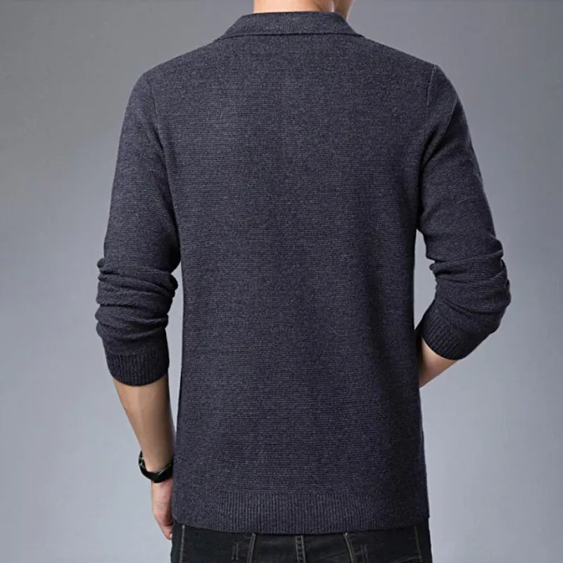 Mens Cardigan Sweater With Collar