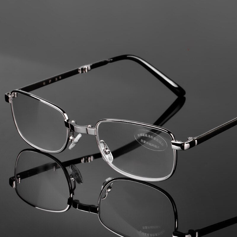 Portable Metal Foldable Reading Glasses Ultralight Men Business Presbyopia Glasses Eyewear With Random Case +0.5to+4.0 - Bonnie Lassio