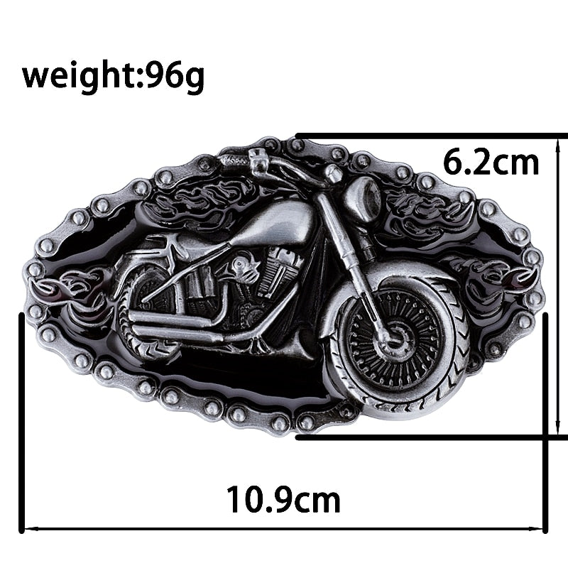 Fire Skull Heavy Motorcycle Casual Men Leather Belt Flame Motorcycle Cruiser Rider Metal Style - Bonnie Lassio