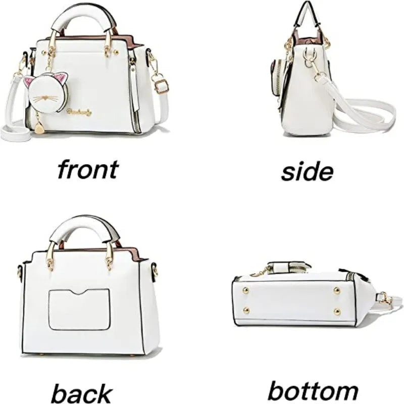 Fashion Handbag for Women Ladies Top Handle Satchel Shoulder Bags Cat Purse - Bonnie Lassio