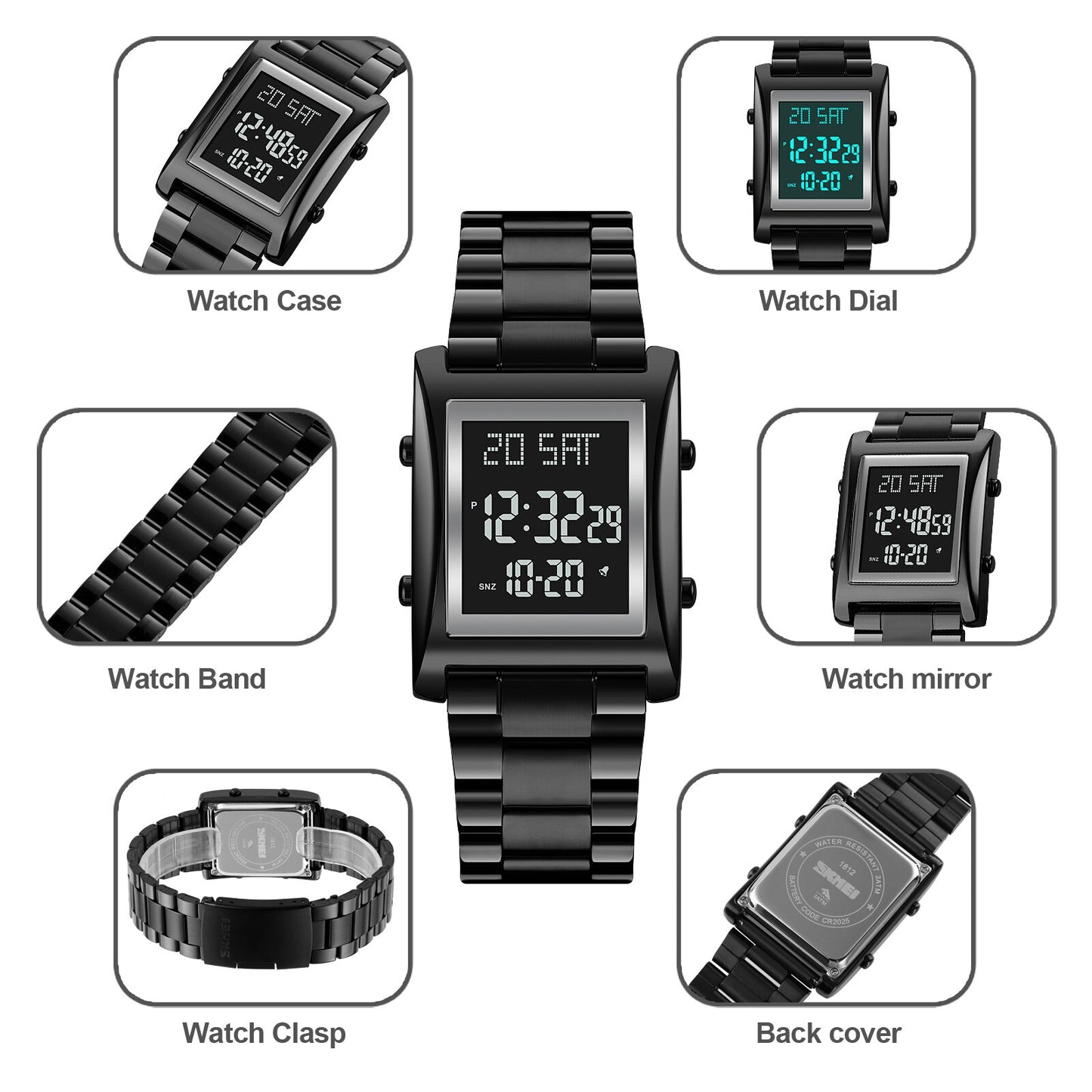 SKMEI mens military Chrono Count Down Alarm LED Light Waterproof Sport Watches reloj hombre Japan Digital movement Watch - Bonnie Lassio