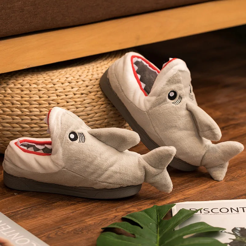 Funny spoof stuffed slipper shark home indoor warm non-slip fashion womens slippers - Bonnie Lassio