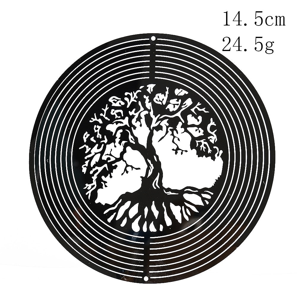 3D Rotating Wind Spinner Hanging Suncatchers Stainless Steel Mirror Reflection Wind Chimes Parts Decor Feng Shui Pendant Amulet - Bonnie Lassio