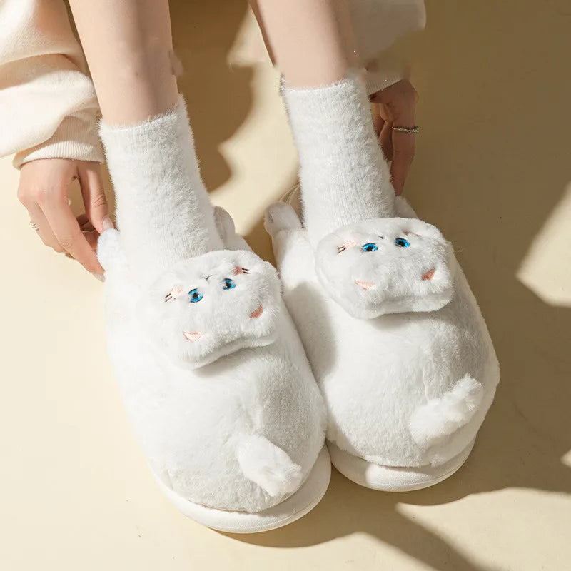 Unisex Plush Slippers Cute Cat Tiger and Non Slip - Bonnie Lassio