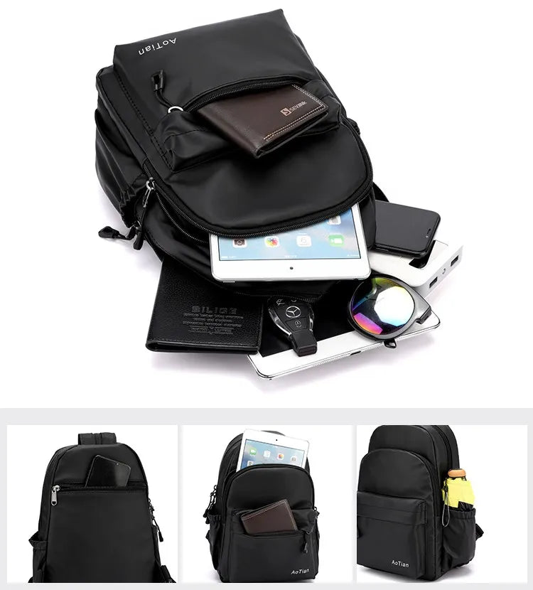 New Designer Fashion Men Backpack Mini Soft Touch Multi-Function Small Backpack Male Shoulder Bag Men Purse travel bags mochilas - Bonnie Lassio