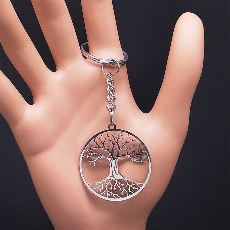 Aesthetic Tree of Life Chain Necklace for Women Men Stainless Steel Silver Colour - Bonnie Lassio