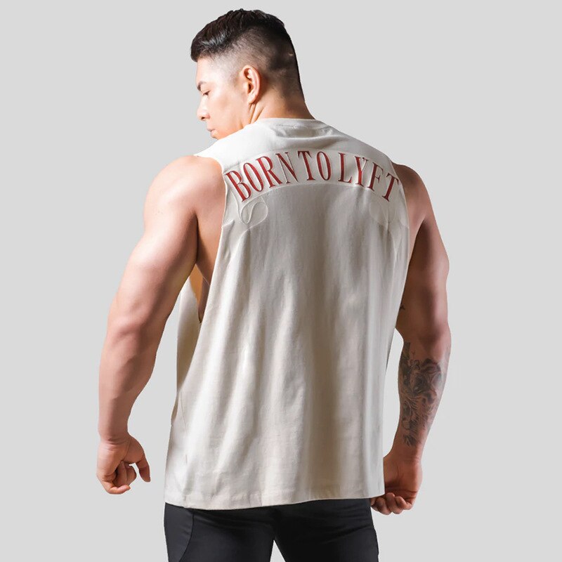 Summer Men's Black Sports Fashion Round Neck Vest Cotton Workout Bodybuilding Sleeveless Shirts Gym Training Men's Casual Tops - Bonnie Lassio