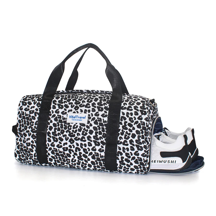 Sports Gym Bag Travel Duffel with Dry Wet Pocket and Shoe Compartment Unisex - Bonnie Lassio