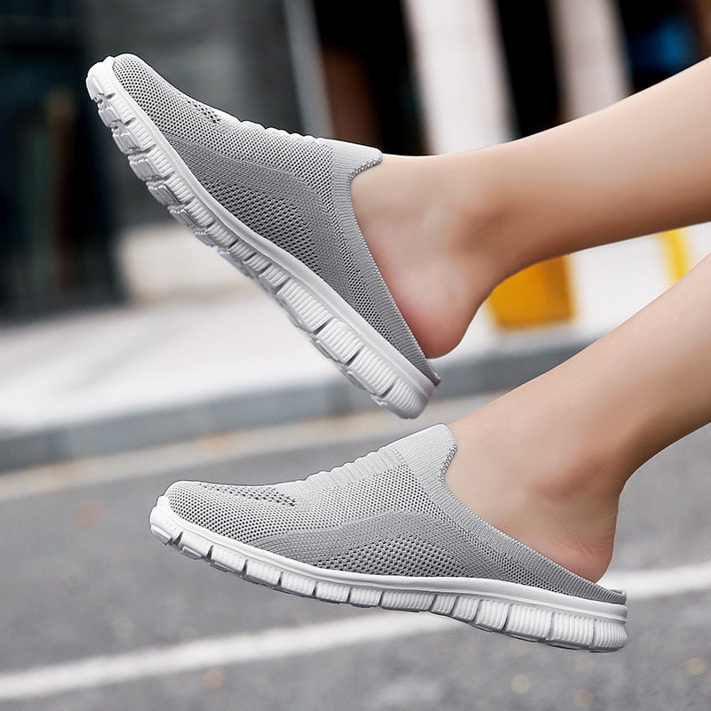Women Mules 2022 New Casual Half Slippers Breathable Light Outdoor Flats Zapatos De Mujer Plus Size Quality Shoes for Woman - Bonnie Lassio