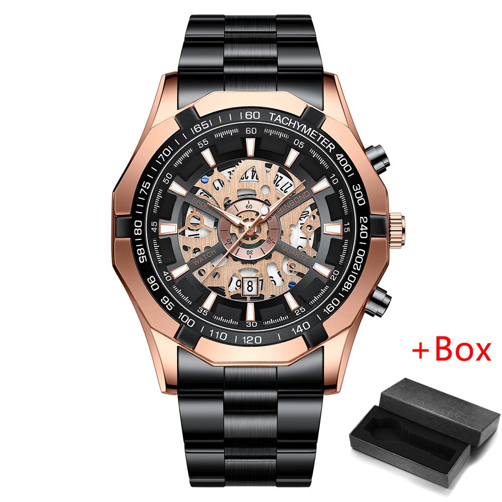 Skeleton Watch For Men Top Brand Luxury Men Watch Fashion Business Sports Hollow Quartz Wristwatches Waterproof Reloj Hombre - Bonnie Lassio