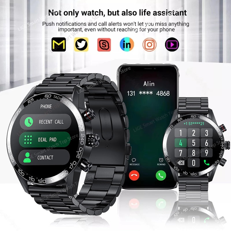 Lige Watch 360 AMOLED HD Screen For Men Smart  Bluetooth Calling - Bonnie Lassio