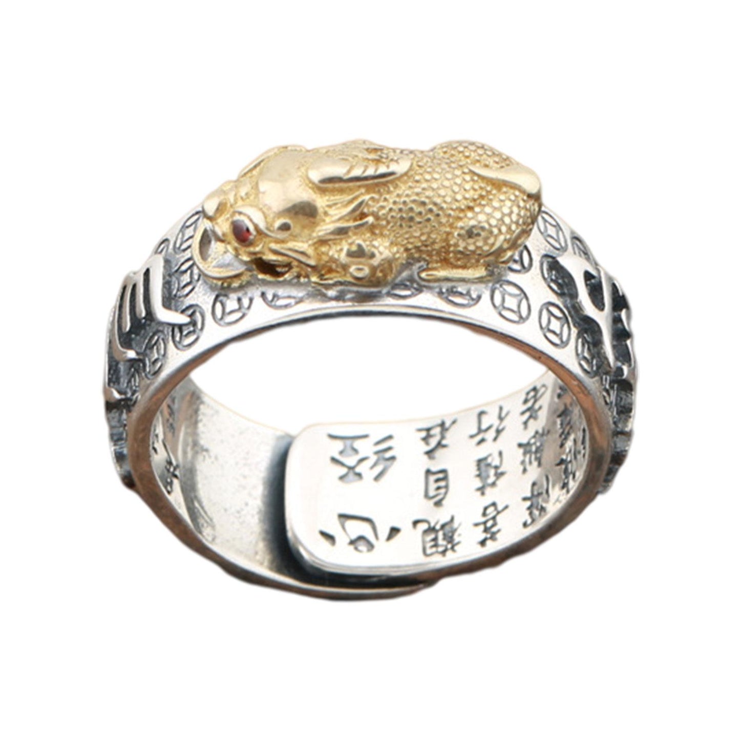 Vintage Original Feng Shui Ring Amulets For Good Luck And Protection Wealth Men's Ring Golden Toad Jewelry Rings For Men Women - Bonnie Lassio