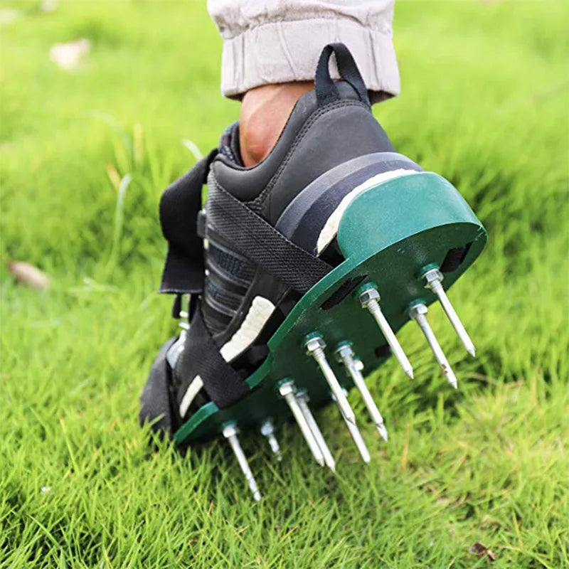 Professional Grade Lawn Aerator Sandals - Enhance Your Gardening Experience with Spiked Nail Shoes for Yard and Garden Maintenance