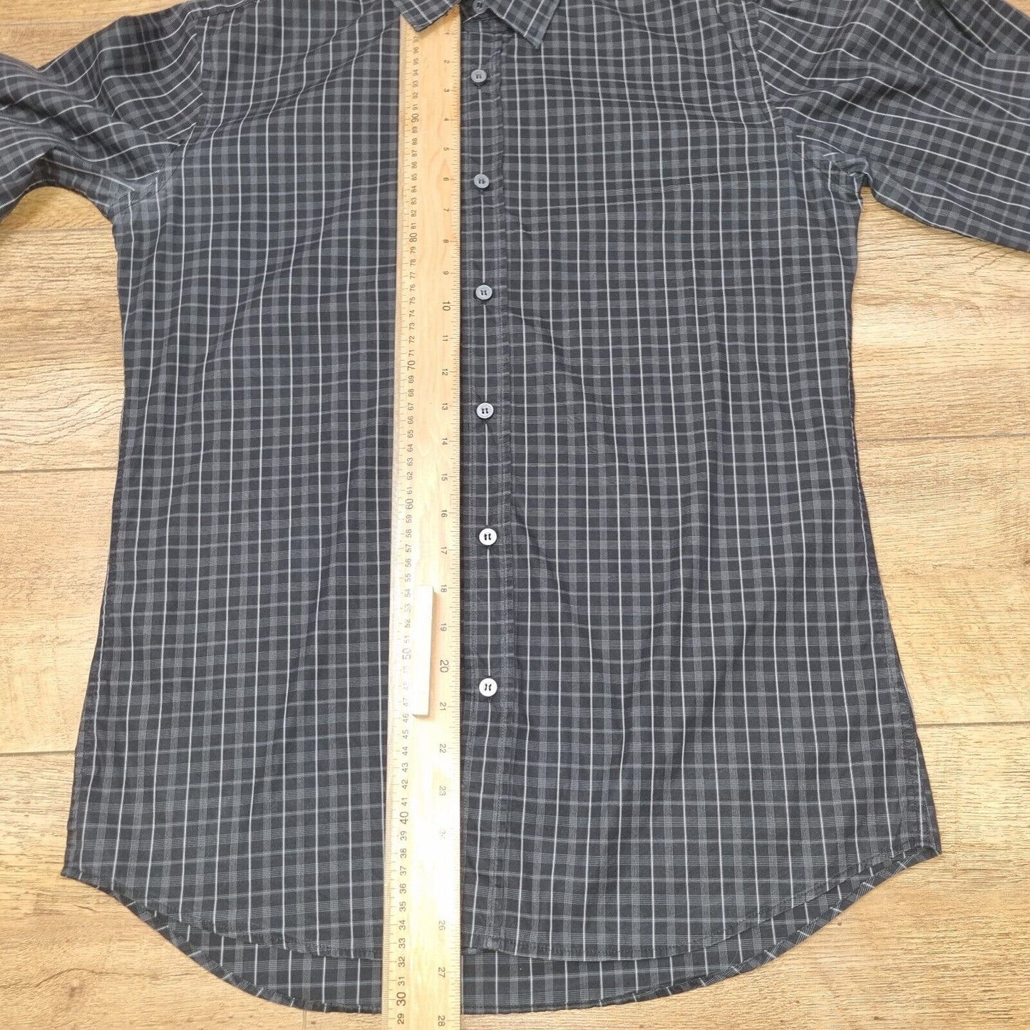 Paul Smith Shirt Men's Black Small Squares Collar 15.5" Medium Chest Size 39 - Bonnie Lassio