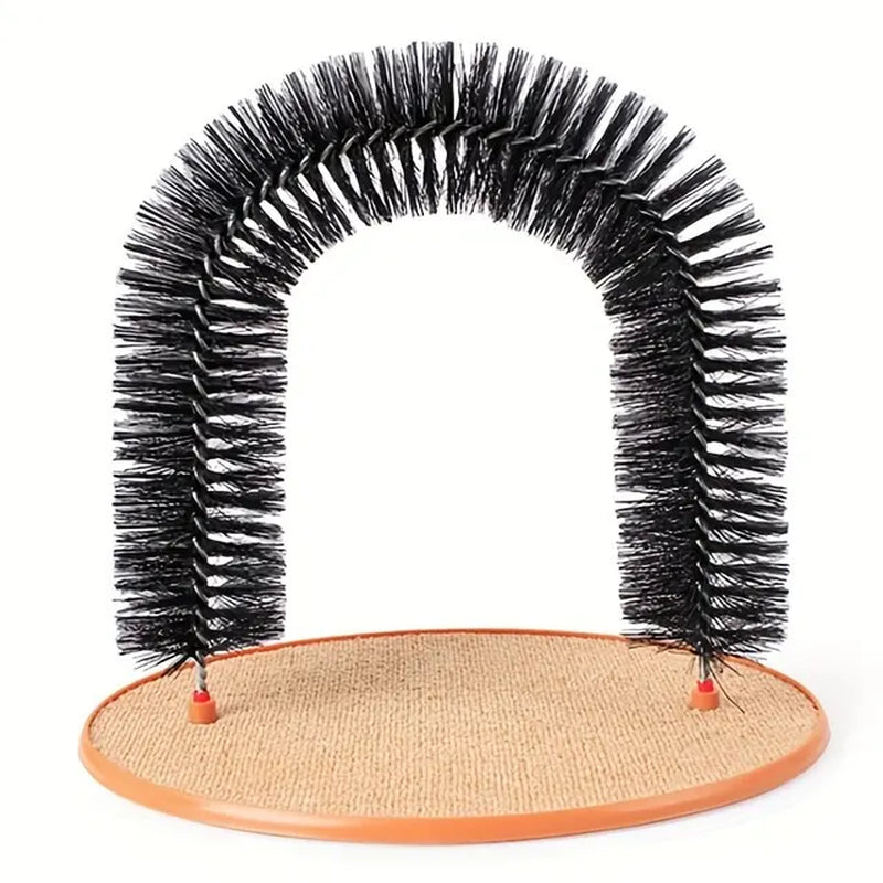 Interactive Cat Toy Arch with Self-Grooming and Scratching Pad - Promotes Feline Pampering and Massage