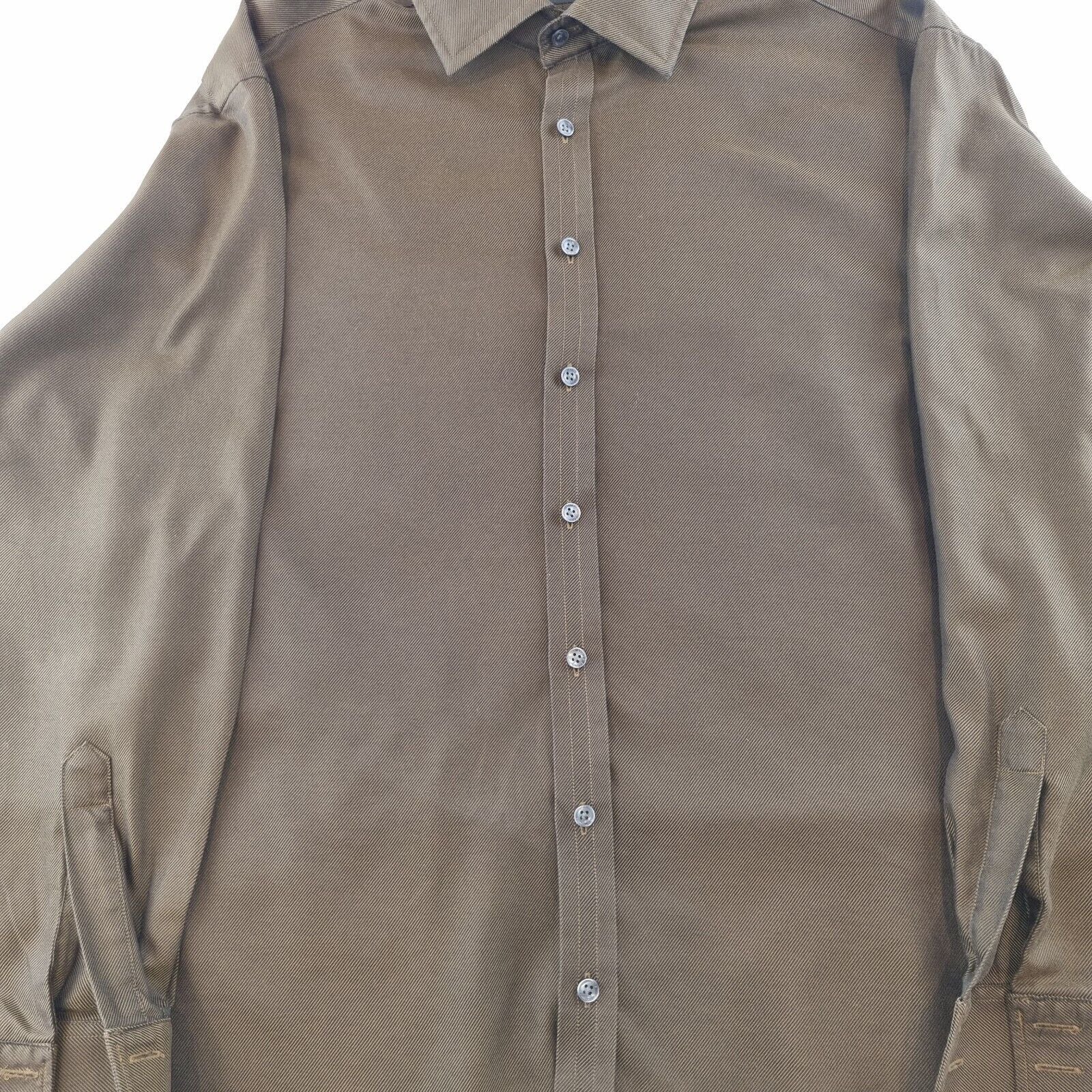 Mens Ted Baker Endurance Brown Shirt Button Up Smart Work Casual Size 17.5 - Bonnie Lassio