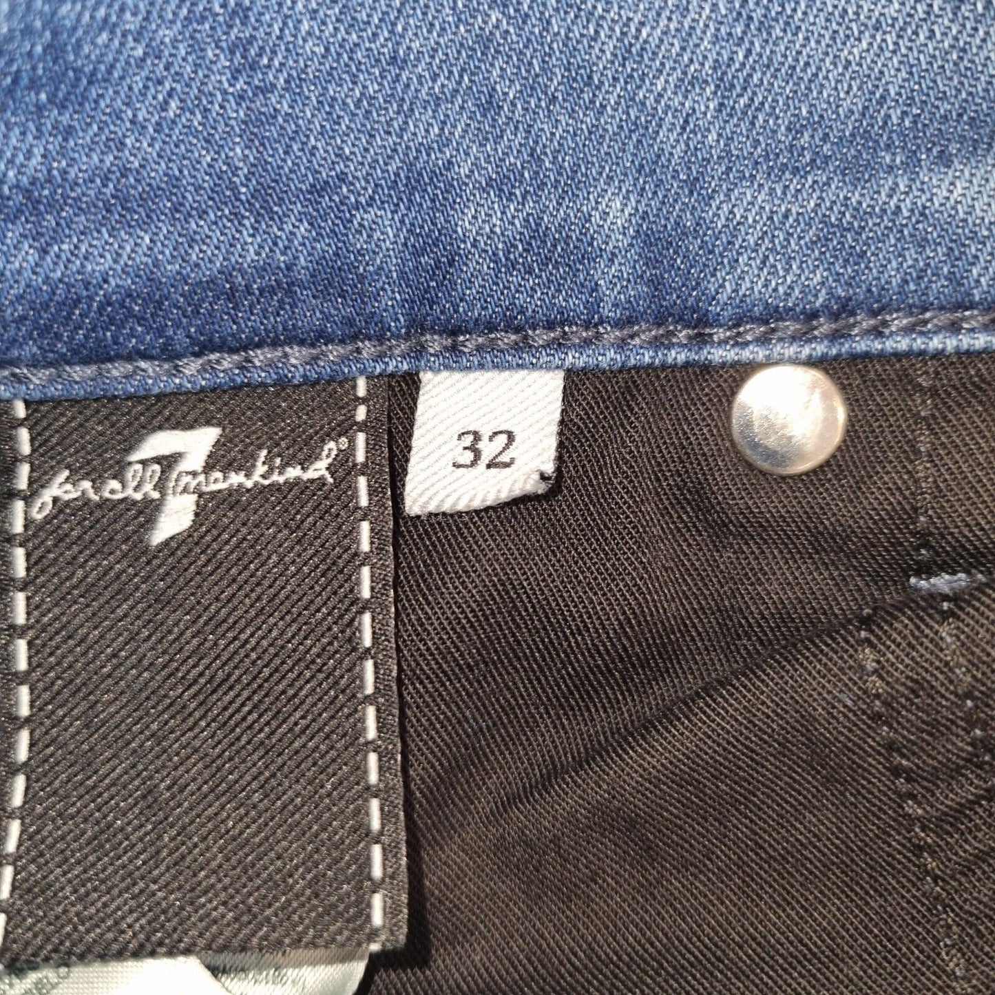 7 For All Mankind Mens Jeans Blue Cotton Straight Size 32 in L30 in Regular Butt - Bonnie Lassio